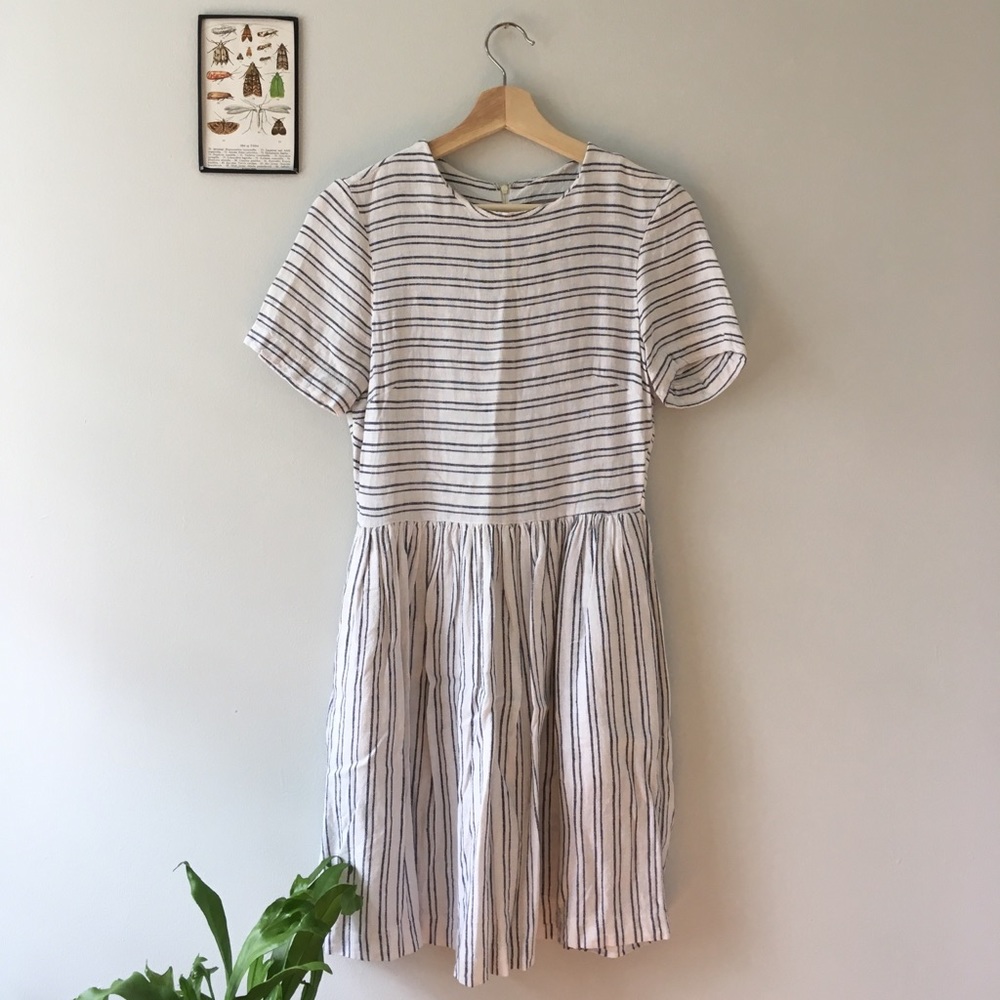 NWOT ASOS striped linen dress with pockets
